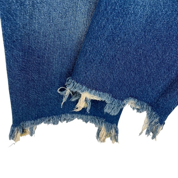 Free People Maggie NEW Mid Rise Straight Distressed Hem Denim Straight Jeans 26 - Picture 7 of 11
